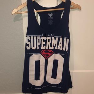 Cute woman’s Superman tank top jersey